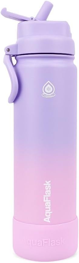سعر ومواصفات زجاجة مياه دريم بغطاء قابل للفتح من فولاذ مقاوم للصدأ معزول بتفريغ الهواء وجدار مزدوج مقاوم للتسرب من اكوا فلاسك، سعة 0.65 لتر، لون وردي (Petal) (B0H6X86BB8) على Amazon EG
