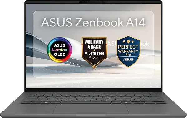 سعر ومواصفات زين بوك A14 [UX3407QA-QD155W] سناب دراجون® X X1 26 100 / LPDDR5X 16GB / 512GB M.2 NVMe™ PCIe® 4.0 SSD/كوالكوم ادرينو GPU / 14 انش FHD+ OLED/ويندوز 11/1 سنة كفالة مثالية برو +[[[كم ] (B0H959GDDB) على Amazon EG