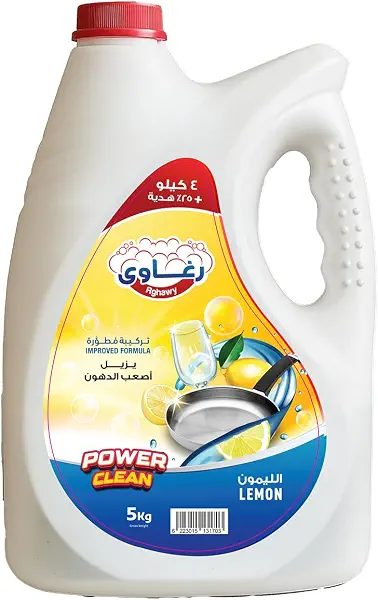سعر ومواصفات سائل غسيل الأطباق برائحة الليمون من رغاوي، 5 لتر (B0FHBMV2DJ) على Amazon EG