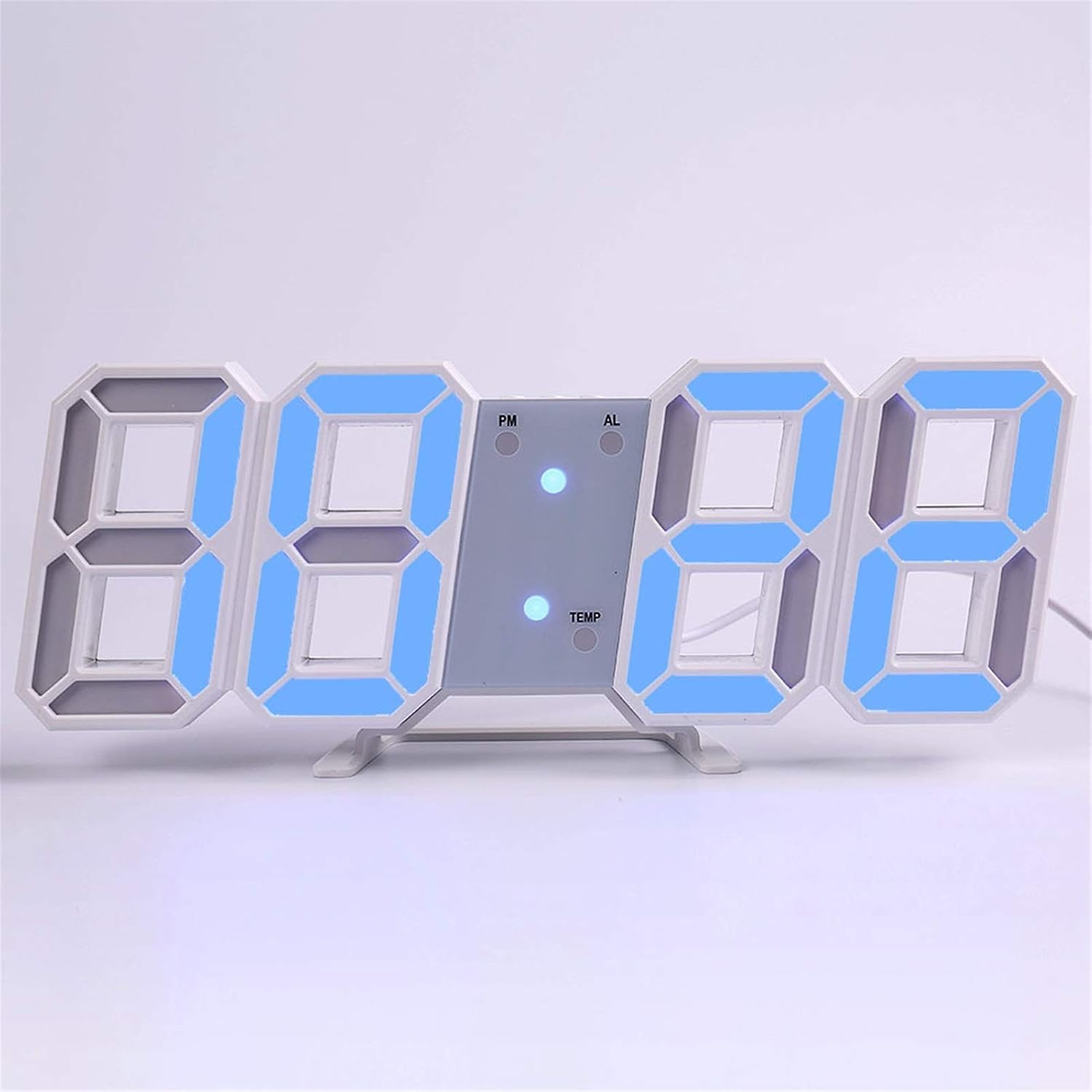 سعر ومواصفات ساعة حائط رقمية باضاءة LED بتصميم عصري ثلاثي الابعاد لغرفة المعيشة مع منبه وضوء ليلي وسطح مضيء من تيرسي اللون: أكريليك متعدد الألوان (B09C7C56G4) على Amazon EG