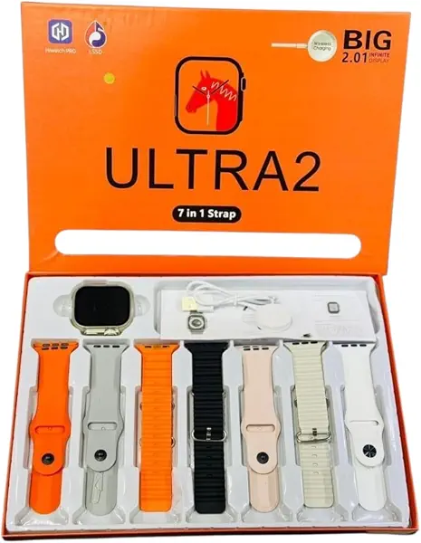 سعر ومواصفات ساعة ذكية ULTRA2 بشاشة 2.01 إنش – 7 سوار بديل مختلفة – مكالمات وإشعارات – شحن لاسلكي (B0FTGLCC38) على Amazon EG