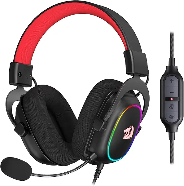 سعر ومواصفات سماعات رأس سلكية للألعاب موديل H510 زيوس من ريدراجون - صوت محيط 7.1 - وسائد أذن ميموري فوم - مشغلات 53 ملم - ميكروفون قابل للفصل - سماعة رأس لمختلف المنصات (RGB) (B099WVL28K) على Amazon EG