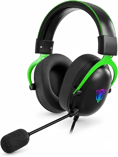 سعر ومواصفات سماعة رأس طراز GH818 للألعاب للكمبيوتر بمنفذ USB وإضاءة ار جي بي بصوت محيطي افتراضي 7.1 ومكبرات صوت داخلية بحجم 50 ملم وميكروفون لتقليل الضوضاء من جيدل (B0H6MV7PRM) على Amazon EG