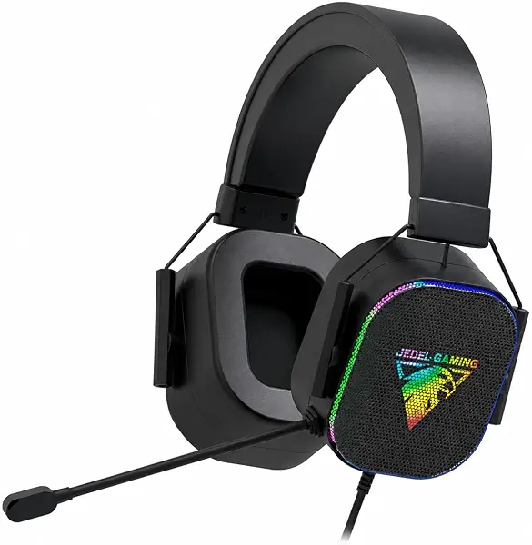 سعر ومواصفات سماعة رأس للألعاب بمنفذ USB من جيدل GH560 - صوت محيطي افتراضي 7.1، مشغلات 50 ملم، ميكروفون بخاصية الغاء الضوضاء، إضاءة بتقنية الفضاء اللوني آر جي بي وكابل بطول 2 م (B0H6K1Z2CM) على Amazon EG