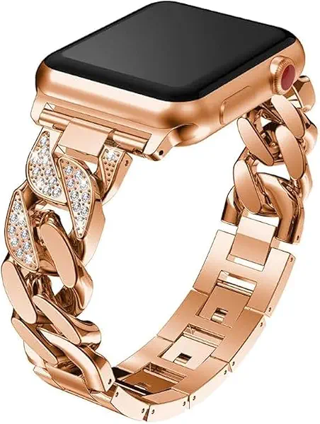 سعر ومواصفات سوار ساعه معدني من الاستانلس ستيل من Next Store متوافق مع ساعة اي ووتش سيريس 1/2/3/4/5/6/7/8/9/10/الترا/الترا2 مقاس 42/44/45/46/49 سوار معدن مرصع بالمجوهرات حجر الراين الماسي للنساء (B0FBKLQJWR) على Amazon EG
