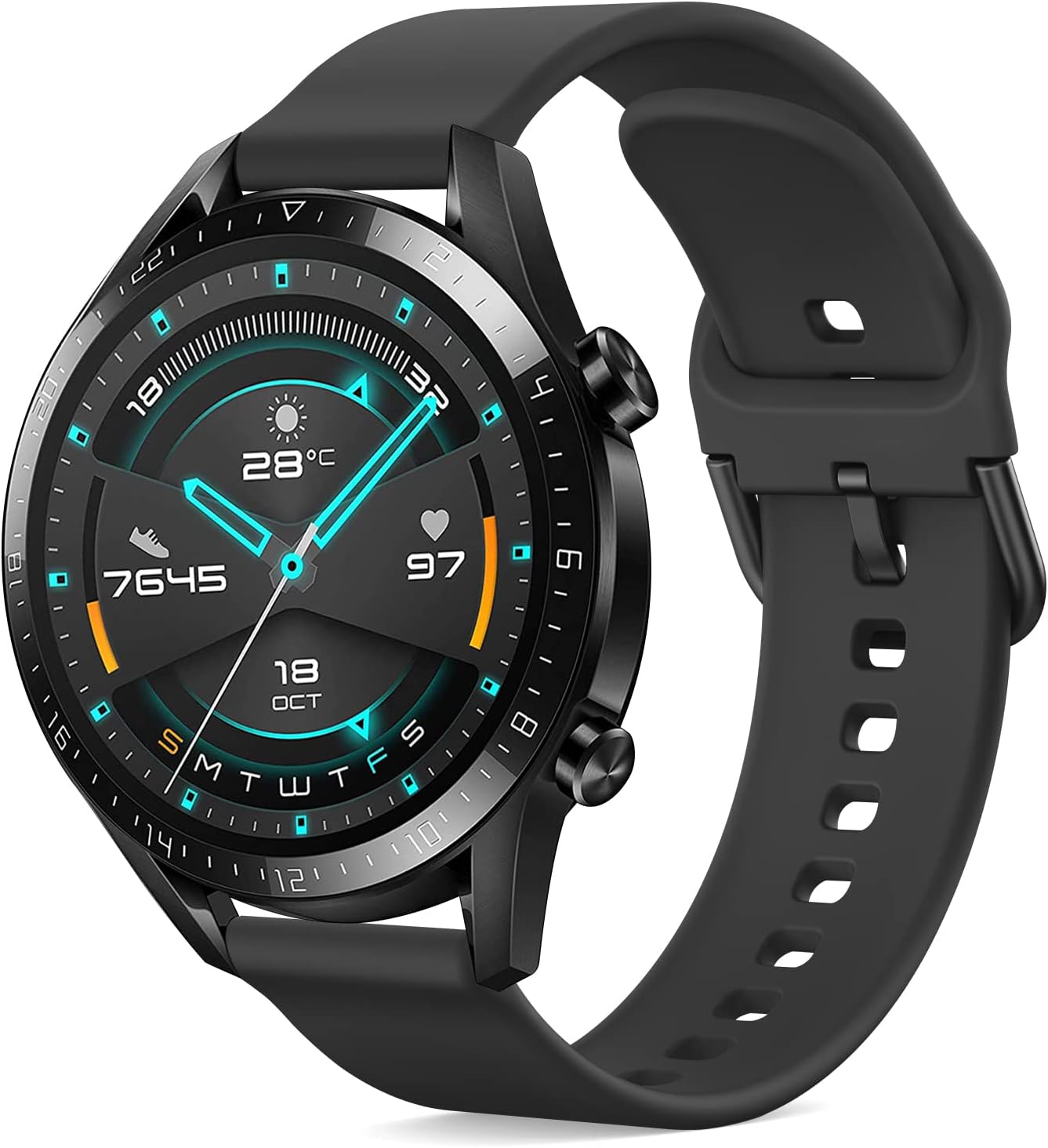 سعر ومواصفات سوار سيليكون من موجوست 22 ملم لساعة هواوي GT2 46 - ساعة GT3 - GT اكتيف - GT2 كلاسيك - GT2 برو - 2e اساور معصم بديلة ناعمة ومزود بمسامات للتهوية أسود للجنسين (B0B74HPDTY) على Amazon EG
