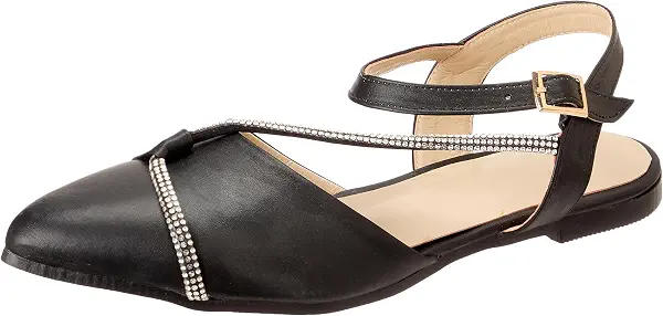 سعر ومواصفات سواي Leather flat point elegant d'orsay with a criss-cross diamond design (B0DKRHWS8P) على Amazon EG