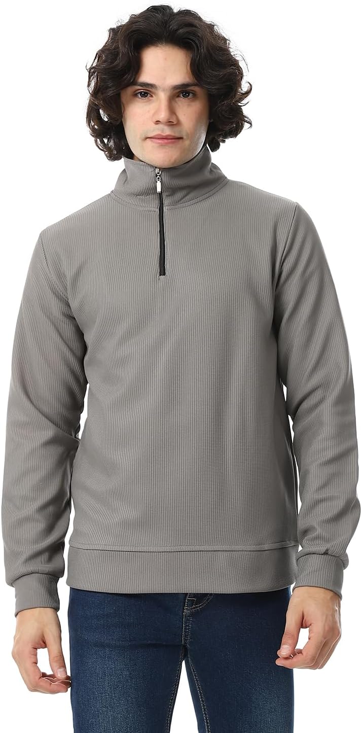 سعر ومواصفات Red Cirlce سويت شيرت سادة بتصميم غير رسمي بسوستة للرجال من ريد سيركل (B0DKG6ZWJT) على Amazon EG