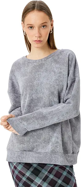 سعر ومواصفات سويت شيرت مطبوع بتصميم فضفاض أوفر سايز للنساء من كوتون (B0DT64C6HL) على Amazon EG