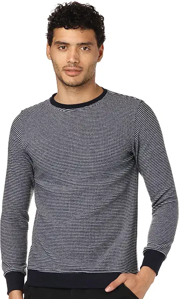 سعر ومواصفات سيزر CAESAR Mens Mens Round Neck Stripped Sweatshirt SweatShirt (B0BJVWGFFF) على Amazon EG