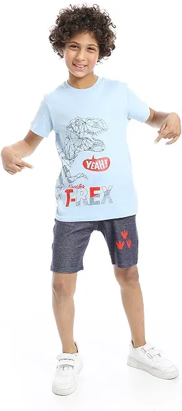 سعر ومواصفات سيزير Caesar Boys Boys printed cotton T-Shirt With Short Set Boys printed cotton T-Shirt With Short Set (B0DXF86MCX) على Amazon EG