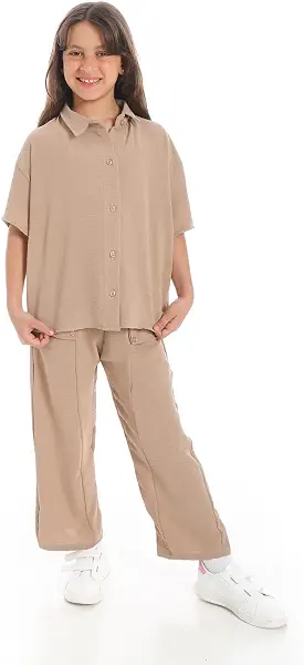 سعر ومواصفات سيزير Caesar Girls Girls' half-sleeved suit with front buttons Girls' half-sleeved suit with front buttons (B0F7XYC2NT) على Amazon EG