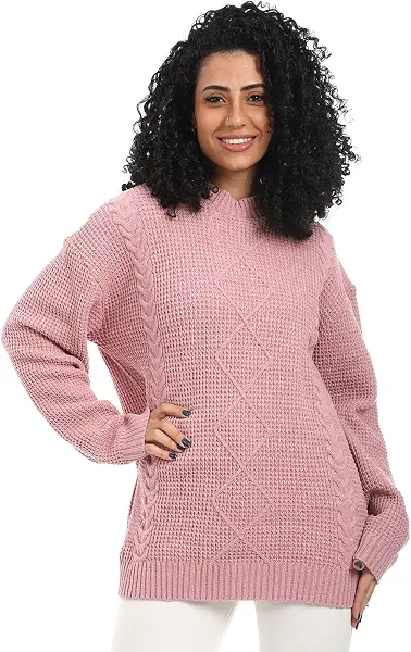 سعر ومواصفات سيزير Caesar Womens Women Wool Long Pullover Round Neck Women Wool Long Pullover Round Neck (B0DV4QL72T) على Amazon EG