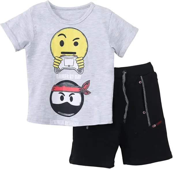 سعر ومواصفات سيكا SIKA Boys Set of 2 Pieces Half Sleeves T-Shirt&Shorts Printed Faces Set of 2 Pieces (pack of 2) (B0DZ2DSFZW) على Amazon EG