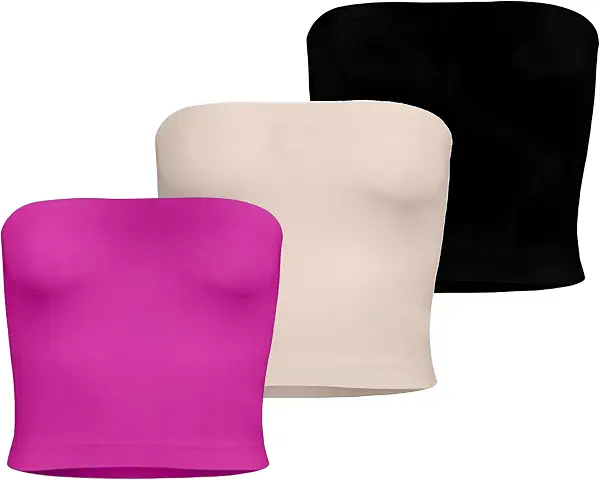سعر ومواصفات سيلفي Silvy Womens Set Of 3 Pieces Tube Top Sleeveless Top Underwear (B0DC59ZWYF) على Amazon EG