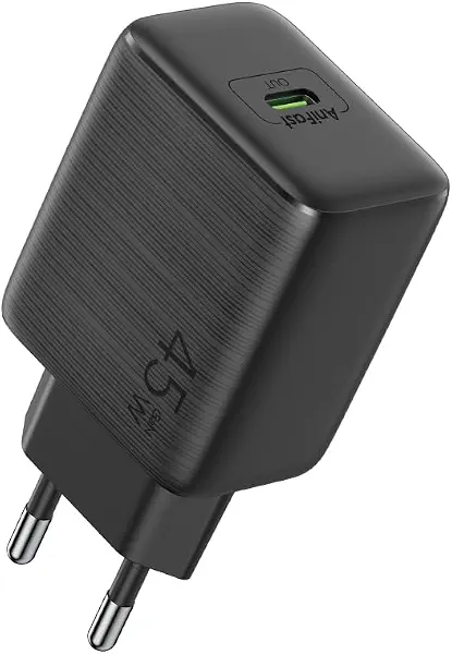 سعر ومواصفات شاحن بتقنية GaN بقدرة 45 واط، بمنفذ USB نوع سي، مرفق بكابل شحن، باللون (B0GCNP484C) على Amazon EG