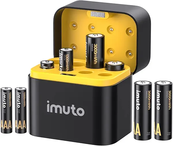 سعر ومواصفات شاحن بطاريات imuto موديل TF-CD-010CE مع 8 AA AAA (B0GV8K583X) على Amazon EG