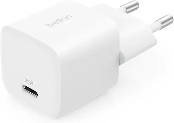 سعر ومواصفات شاحن حائط USB نوع سي بقدرة 25 واط من بلكن شحن سريع للموبايلات والتابلت بتقنية بي بي اس باللون الأبيض (B0F8NZCVRD) على Amazon EG