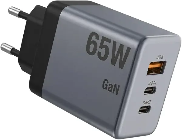 سعر ومواصفات شاحن حائط بتقنية نيتريد الغاليوم بقوة 65 وات بمنفذي USB نوع سي مع تقنية الشحن السريع QC 3.0 من اي لوك، شاحن للشحن السريع بـ 3 منافذ (B0H6B2BNL9) على Amazon EG