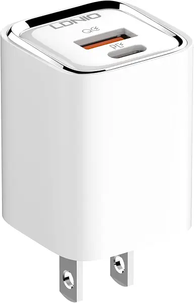سعر ومواصفات شاحن حائط سريع بقدرة 30 واط مع منفذ USB ومنافذ نوع سي وكابل من نوع سي إلى نوع سي بمقبس الاتحاد الأوروبي من لدنيو، لون أبيض، موديل A2317C (B0CYGVFSYM) على Amazon EG