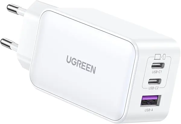 سعر ومواصفات UGREEN CD244 شاحن سريع GaN بمنفذ USB-A / منفذي USB-C 65 واط - أبيض (B0C4ZQJJKD) على Amazon EG