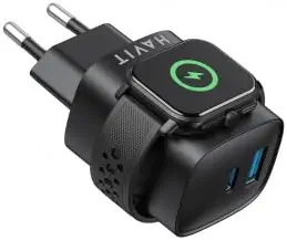 سعر ومواصفات شاحن سريع أوروبي UC132 بقدرة 22 وات بمنفذين — منفذ USB-نوع سي وUSB-نوع ايه بتقنية جي ايه ان عالية الكفاءة مع قابس أوروبي مدمج للموبايلات الذكية والتابلت والأجهزة الأخرى من هافيت (B0GHZLCJ9H) على Amazon EG
