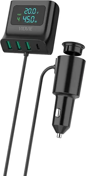 سعر ومواصفات شاحن سيارة TC بقدرة 60 وات مع 4 منافذ USB نوع سي، شاحن سيارة موزع 150 واطت يدعم شحن سريع بمدخل 12/24 فولت وهيكل ABS + بولي كربونات من نكست ستور (B0DZ2S9GGW) على Amazon EG