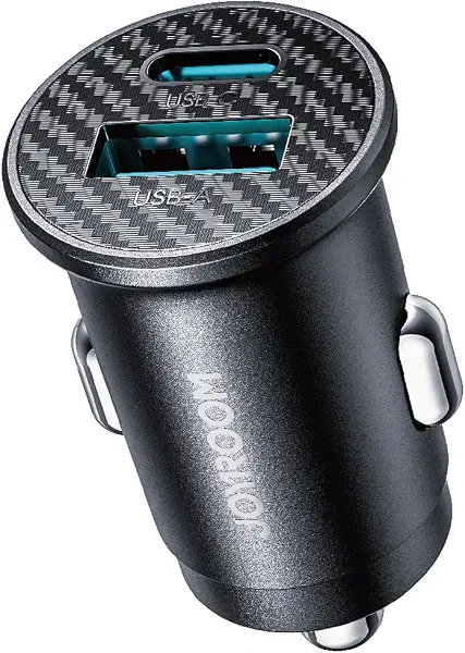 سعر ومواصفات شاحن سيارة صغير بقدرة 15 وات JR-CCN16 يدعم الشحن السريع بمنفذين USB نوع سي وUSB نوع ايه وبتصميم مدمج وآمن من جوي روم، أسود (B0F55MYGZR) على Amazon EG