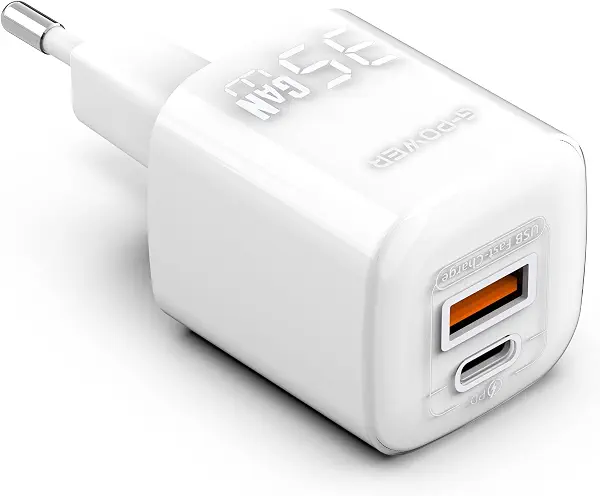 سعر ومواصفات شاحن من جي باور بمنفذ USB متوافق مع آبل آيفون 14 بمنفذين 35 واط مع شحن سريع وكويك تشارج 3.0 وحماية متعددة (B0D9HRWL3D) على Amazon EG