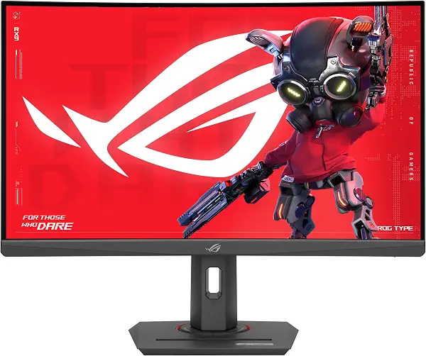 سعر ومواصفات شاشة ألعاب ROG ستريكس XG27WCMS من أسوس -27 بوصة، 2560×1440، منحنية، 280 هرتز، 1 مللي ثانية (GTG)، مزامنة ضبابية الحركة منخفضة للغاية، فربرس سينك يميوم، منفذ USB نوع-C، مركز عرض ويدجيت، مقبس ثلاثي (B09T92BNWF) على Amazon EG