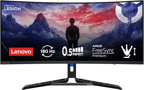 سعر ومواصفات شاشة ألعاب لينوفو منحنية 34 بوصةUWQHD R34w-30 | 3440x1440 | 180Hz | 350 وحدة مضيئة في البيكسل | وقت رد فعل 0.5 مللي ثانية | لوحة في ايه | HDMI | منفذ عرض | AMD فري سينك بريميوم | 8.1 كجم شواروارز من (B0DN6P5W4Z) على Amazon EG