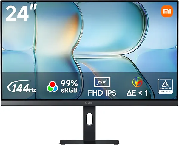 سعر ومواصفات شاشة A24i مقاس 23.8 بوصة، بدقة FHD وتقنية IPS، ومعدل تحديث 144 هرتز، وتغطية 99% نطاق ألوان sRGB، ودقة ألوان دلتا E أقل من 1، مع دعم HDR10 وتصميم بلا حواف من 3 جوانب، من شاومي (B0GT67337H) على Amazon EG