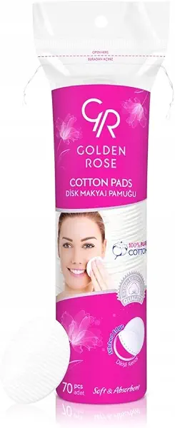 سعر ومواصفات وسادات قطنية من غولدن روز، 70 قطعة (B07P61JF9N) على Amazon EG
