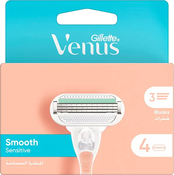 سعر ومواصفات شفرات حلاقة فينوس سموث سينسيتيف للنساء، 4 قطع (B08VK3S594) على Amazon EG