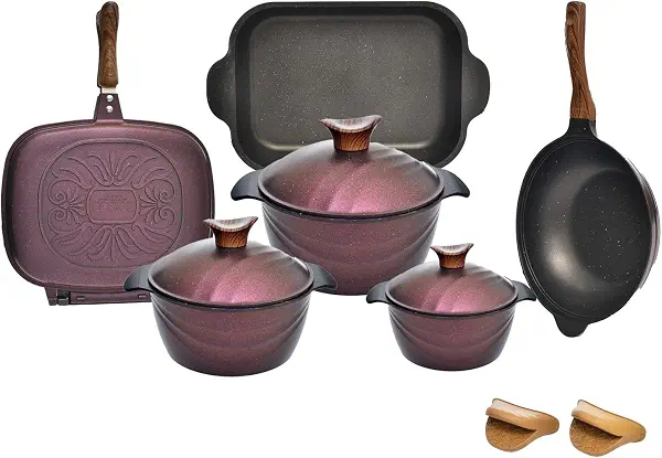 سعر ومواصفات شواية مزدوجة 36+ طاسة ووك 30 + كسرولة 36 + 3 أغطية + 3 أطباق (20.24.30) من نيوكلاين (B0CSFZFLG3) على Amazon EG