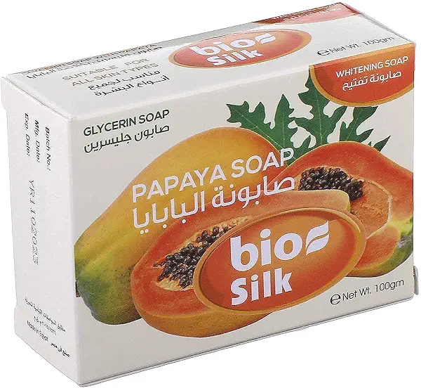 سعر ومواصفات صابونة جليسرين بالبابايا من بيو سيلك - 100 جم (B08YY2HDVL) على Amazon EG