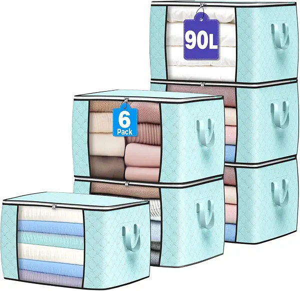 سعر ومواصفات صندوق تخزين من بادينغ جوي بتصميم حديث مصنوع من قماش غير منسوج بشكل مستطيل باللون الأزرق بمقاس 6 حبات (B0C7C3P2VB) على Amazon EG