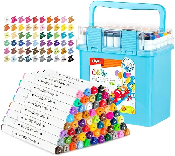 سعر ومواصفات صندوق من 60 قلم رسم ديلي بطرف مزدوج رقم C187-60 (B0F6TZJSW2) على Amazon EG