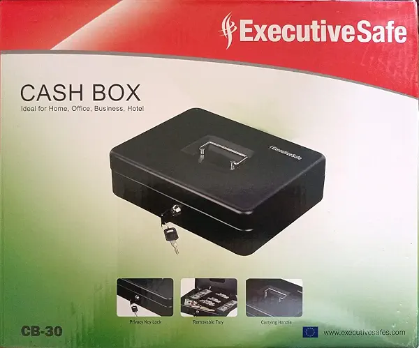 سعر ومواصفات صندوق نقود CB-30 مصنوع من خليط معدني من الصلب، قفل بمفتاح من اكسكتيف، لون أسود (B0CD83X3SB) على Amazon EG