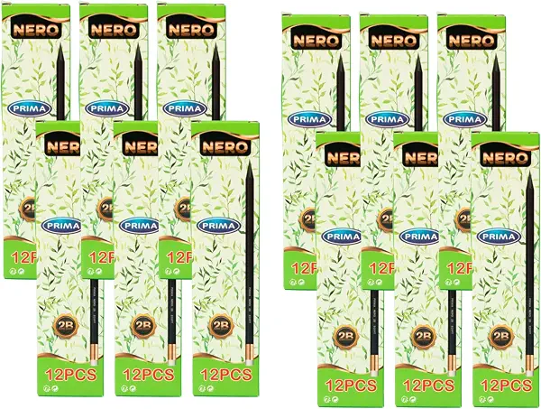 سعر ومواصفات طقم أقلام رصاص بريما 2B من نيرو عبوة 12 قطعة عدد 144 قلم (B0CM6VP2LH) على Amazon EG