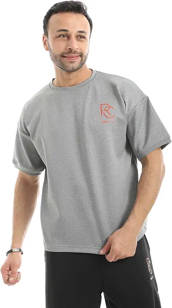 سعر ومواصفات طقم تيشرت أسود سادة وسوار مطبوع كبير الحجم للرجال من ريد سيركل مع بنطلون أسود (B0G3JBJZL4) على Amazon EG