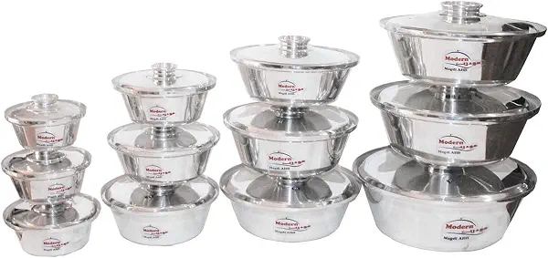 سعر ومواصفات طقم حلل شاورمة المنيوم مودرن 12 قطعة من نوفال , فضي (B091CBST1X) على Amazon EG