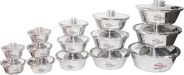 سعر ومواصفات طقم حلل شاورمة المنيوم مودرن 14 قطعة من نوفال , فضي (B09889BM2M) على Amazon EG