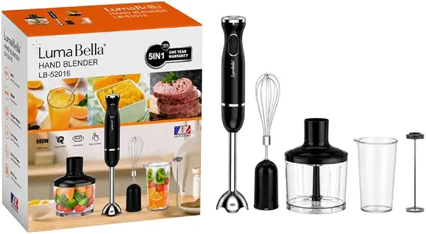 سعر ومواصفات طقم خلاط يدوي 5 في 1 بقدرة 800 وات طراز LB-38 من لوما بيلا (B0H46KMMBT) على Amazon EG