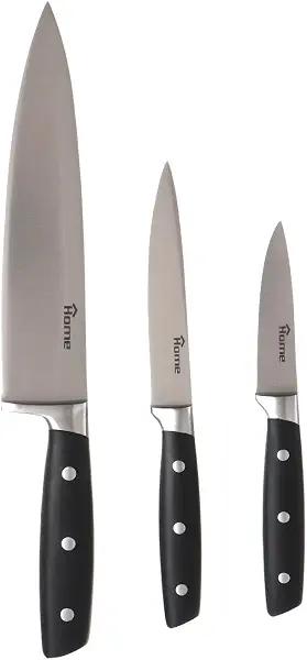 سعر ومواصفات طقم سكاكين مطبخ موديل NW1126 من 3 قطع من هوم، لون أسود (B0GH1BW7KD) على Amazon EG