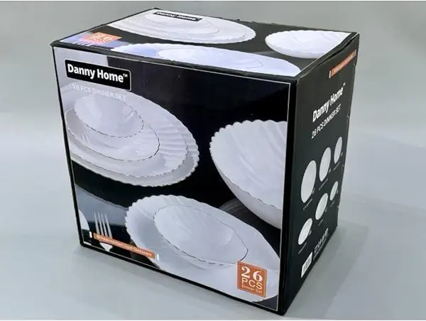 سعر ومواصفات طقم عشاء بورسلين من داني هوم، 26 قطعة، LBK26G (B0FQ63RT46) على Amazon EG