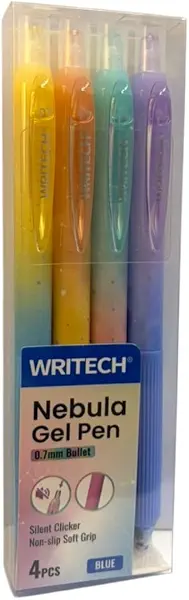 سعر ومواصفات طقم قلم جيل بسوستة 0.7مم سريع الجفاف /4 Nebula رقم W-0163/4SET-BLUE-07 - W-0163/4PET-BLUE (B0HK19XX7Q) على Amazon EG