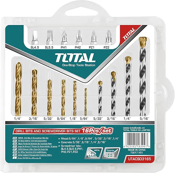 سعر ومواصفات طقم لقم شنيور ورؤوس مفك مكون من 16 قطعة، موديل TACSD3165 (B0922VD9HW) على Amazon EG