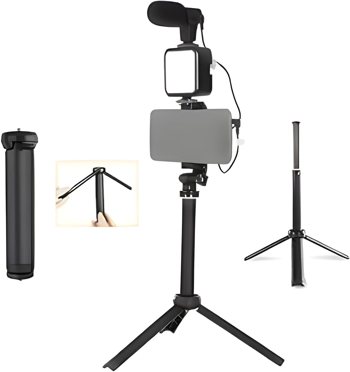 سعر ومواصفات عصا سيلفي ثلاثية القوائم PK-772 من Next Store، مجموعة تسجيل فيديو مباشر وتصوير احترافي–قابلة للتعديل مع حامل هاتف وإضاءة مدمجة (B0FDKPDN3Z) على Amazon EG