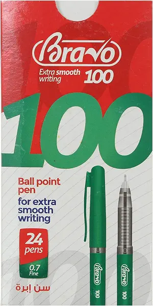 سعر ومواصفات علبة أقلام برافو 100 من ساسكو - عدد 24 قلم، اخضر (B085XNBJTM) على Amazon EG